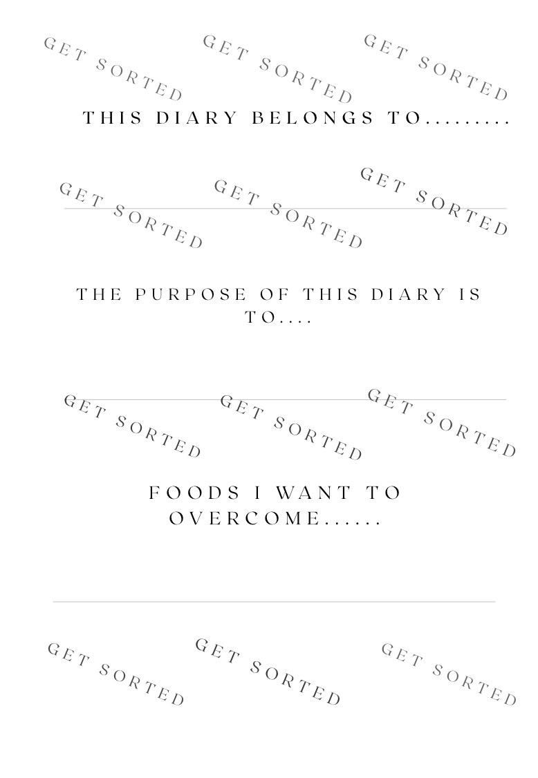 NOURISH ME FOOD DIARY - PDF VERSION